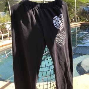 Pink sweatpants with electric waist